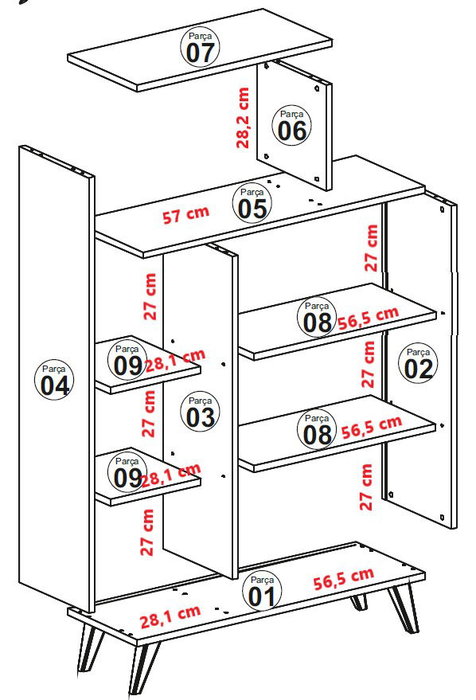 Hanah Home Estantería Blanca Moderna